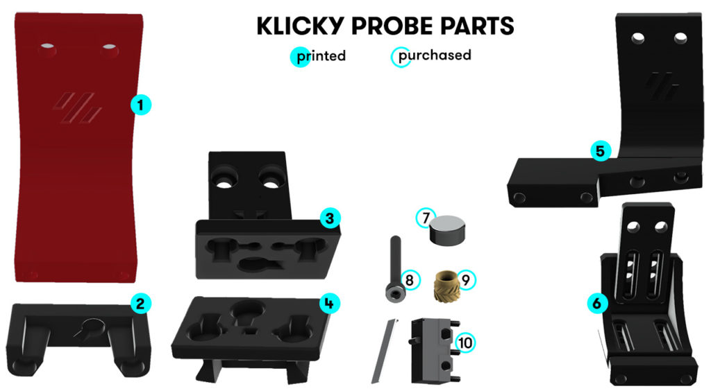 Klicky probe parts