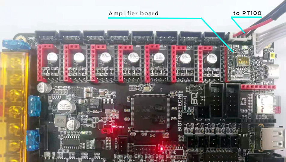 MAX31865 PT100 amplifier for stepper driver socket